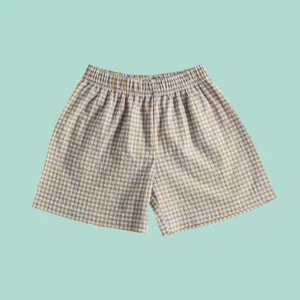 Plant Mini Kareli Şort - çocuklar için rahat ve şık bir şort modeli.
