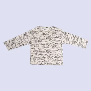 Plant Mini Desenli Uzun Kollu T-Shirt - çocuklar için renkli ve rahat bir t-shirt modeli.